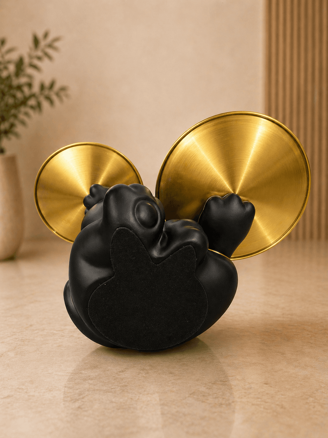 Luxury Black Cat Tray Showpiece with Golden Plates | Modern Decorative Organizer & Home Accent preview 5